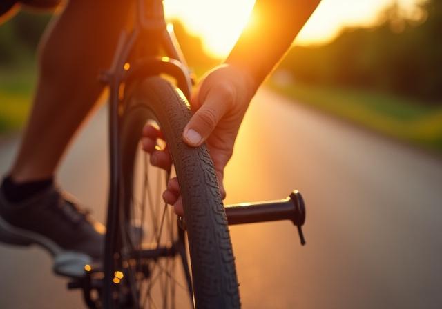 Fixing a bicycle chain outdoors