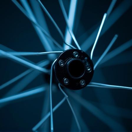 Close up of wheel lacing